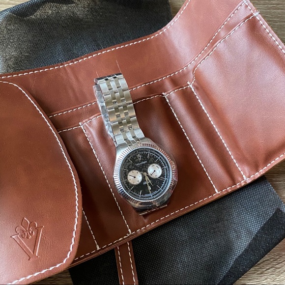 Villandry Acier Noir Et Blanc Watch NIB - Picture 5 of 7